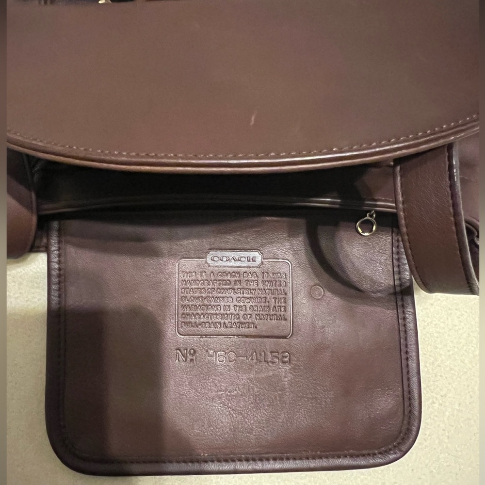 Coach Brown Leather Top-Handle Satchel with Gold Hardware - Picture 13 of 16
